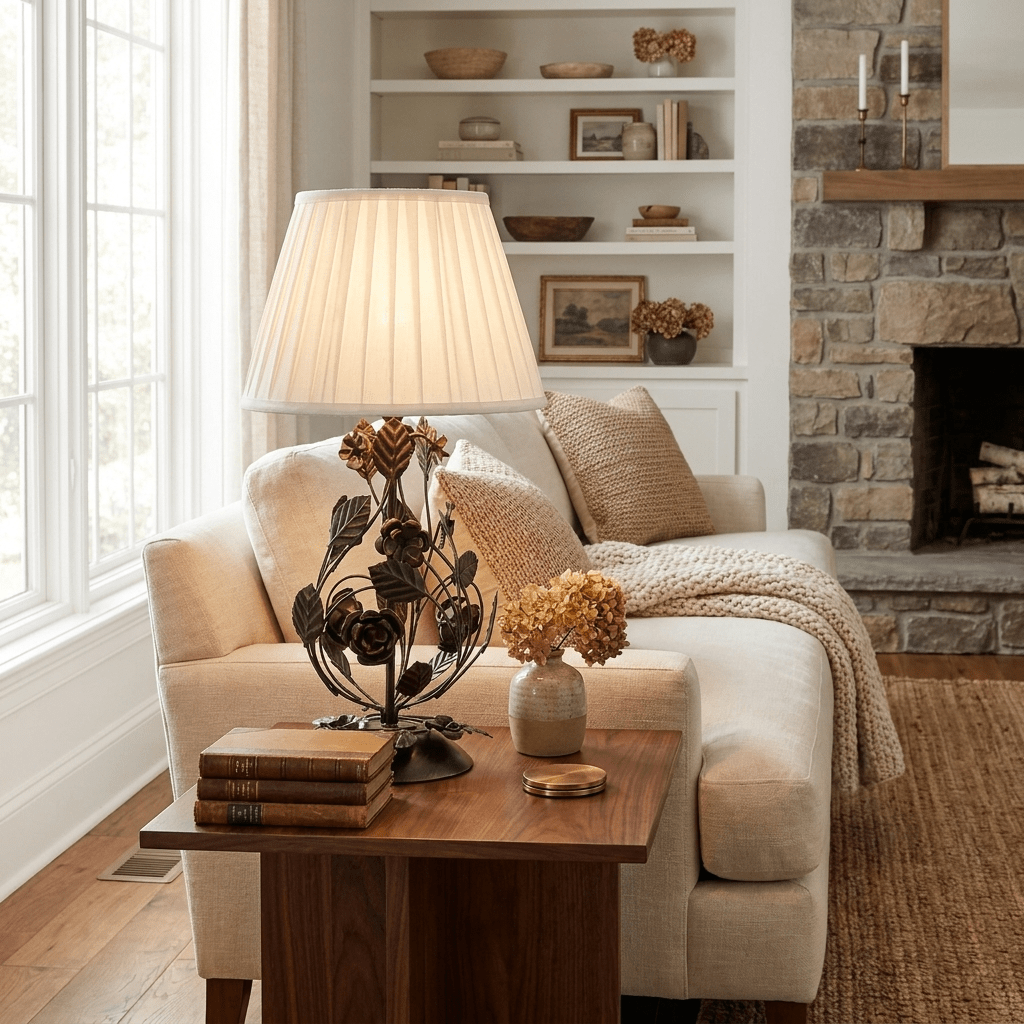 Black Wrought Iron Table Lamp — Table Lamp | Maison Monashee — view 13