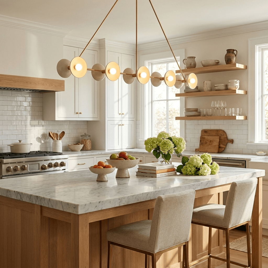 Minimalist Linear Chandelier — Chandelier | Maison Monashee — view 2