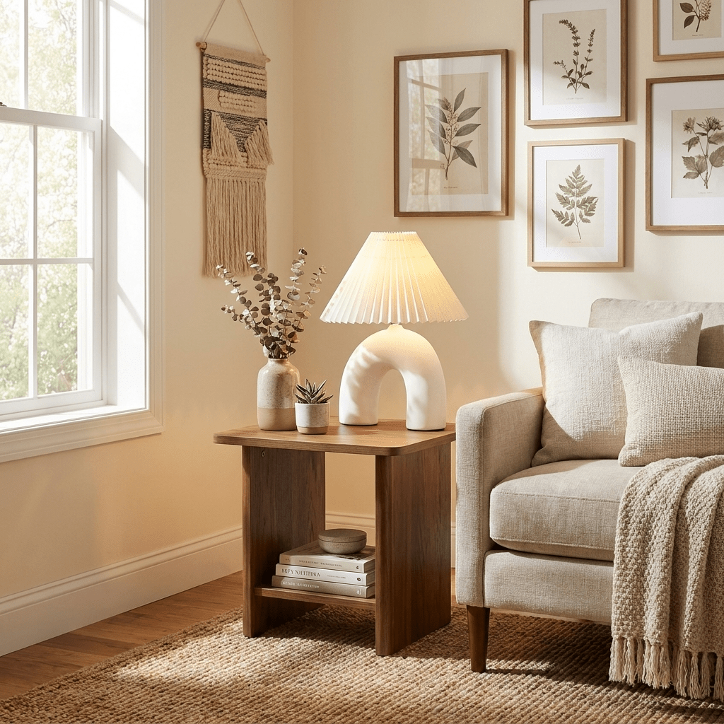 Small White Ceramic Table Lamp — Table Lamp | Maison Monashee — view 4