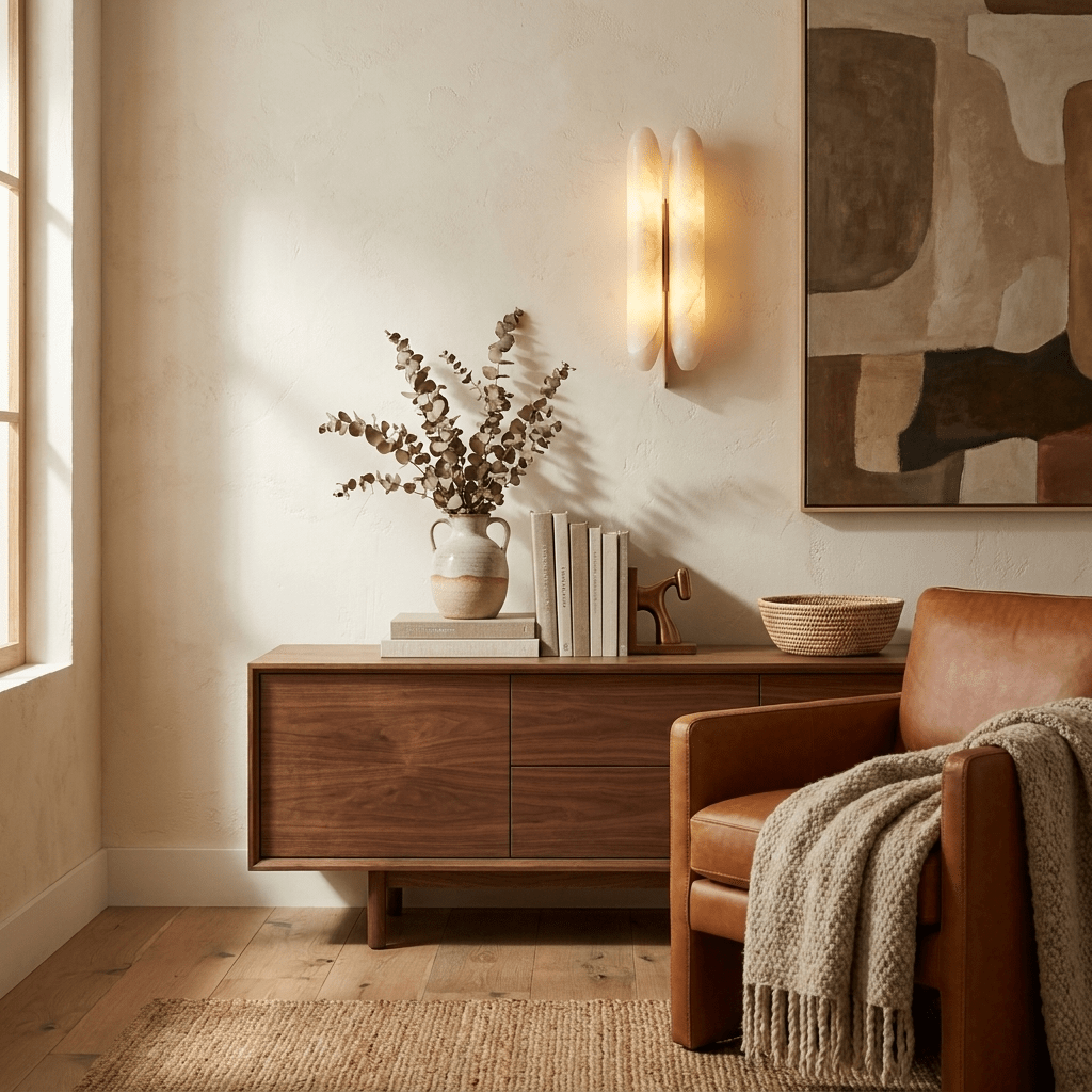 Large Alabaster Wall Sconce — Wall Sconce | Maison Monashee — view 6