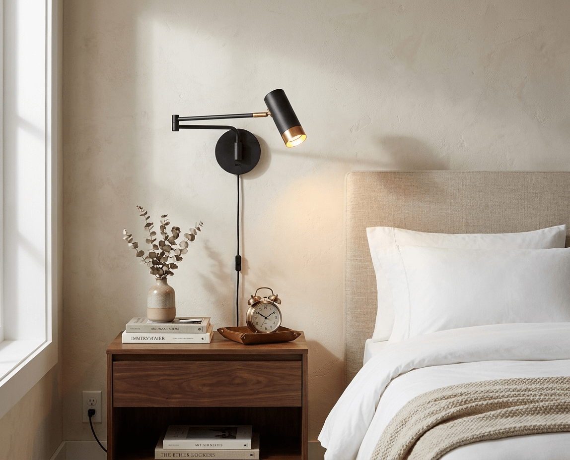 White Swing-Arm Sconce — Wall Sconce | Maison Monashee — view 3