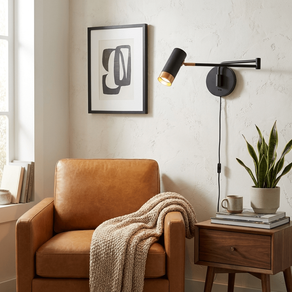 White Swing-Arm Sconce — Wall Sconce | Maison Monashee — view 5