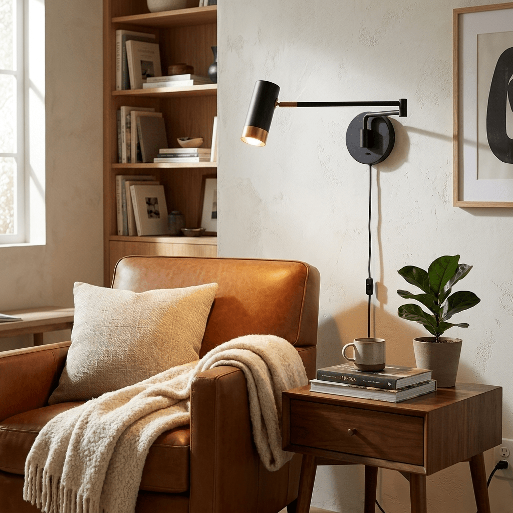 White Swing-Arm Sconce — Wall Sconce | Maison Monashee — view 2