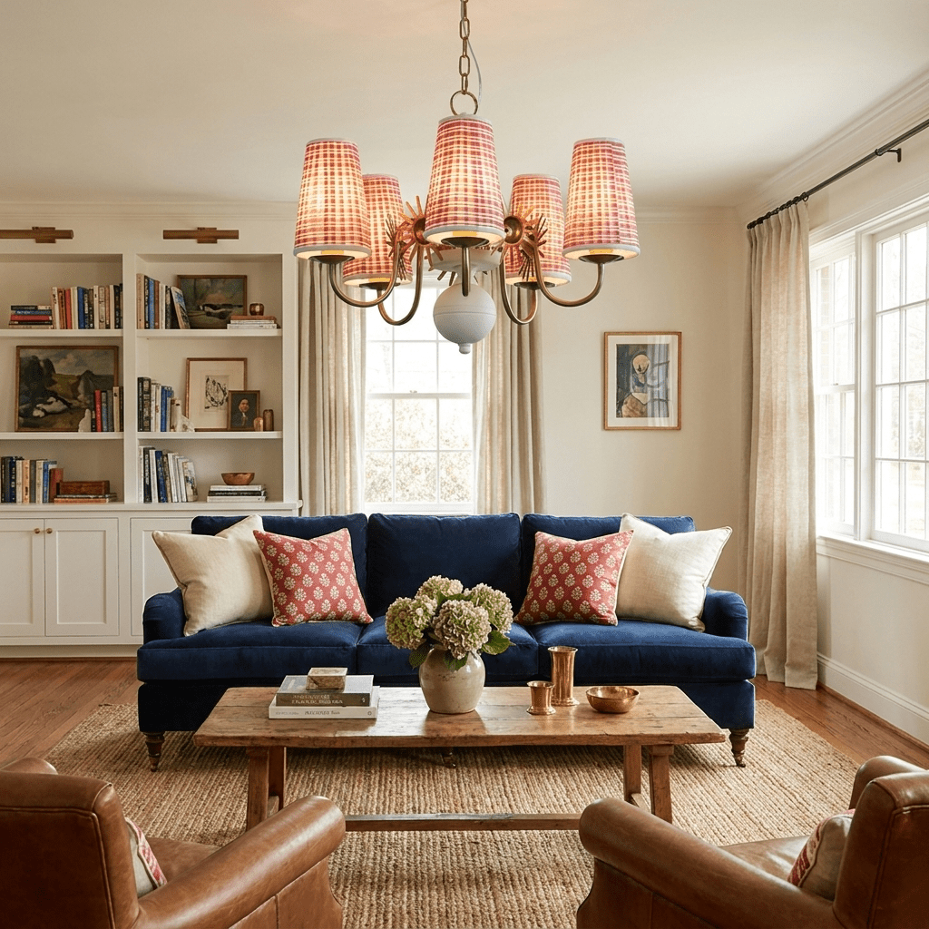 Fabric Drum Chandelier — Chandelier | Maison Monashee — view 2