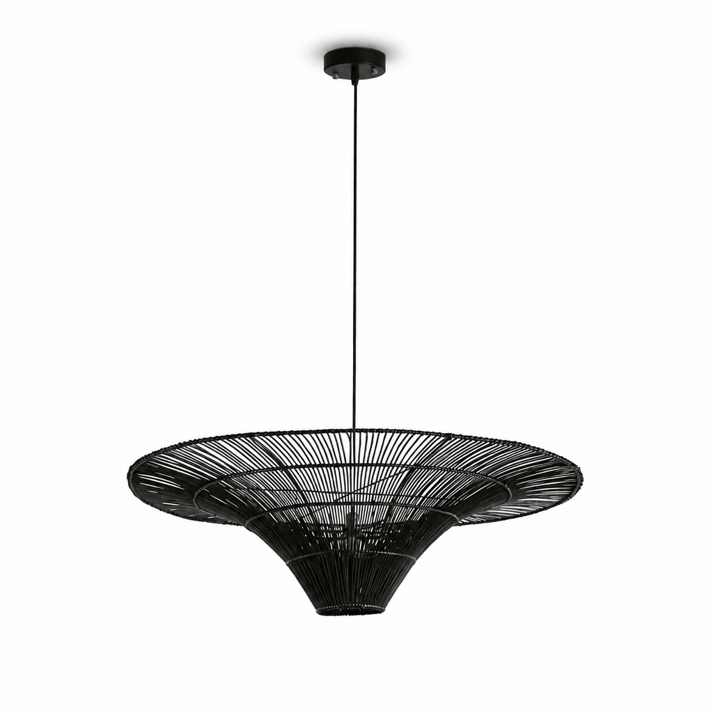 Wide Rattan Pendant Light — Pendant Light | Maison Monashee — view 16