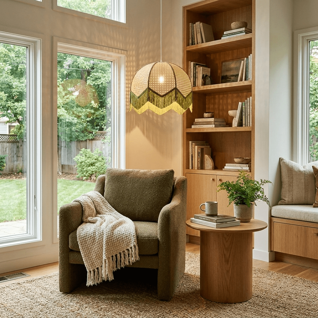 Woven Dome Pendant Light — Pendant Light | Maison Monashee — view 4