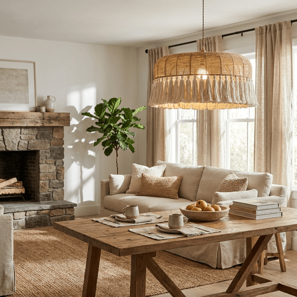 Woven Drum Pendant Light — Pendant Light | Maison Monashee — view 4