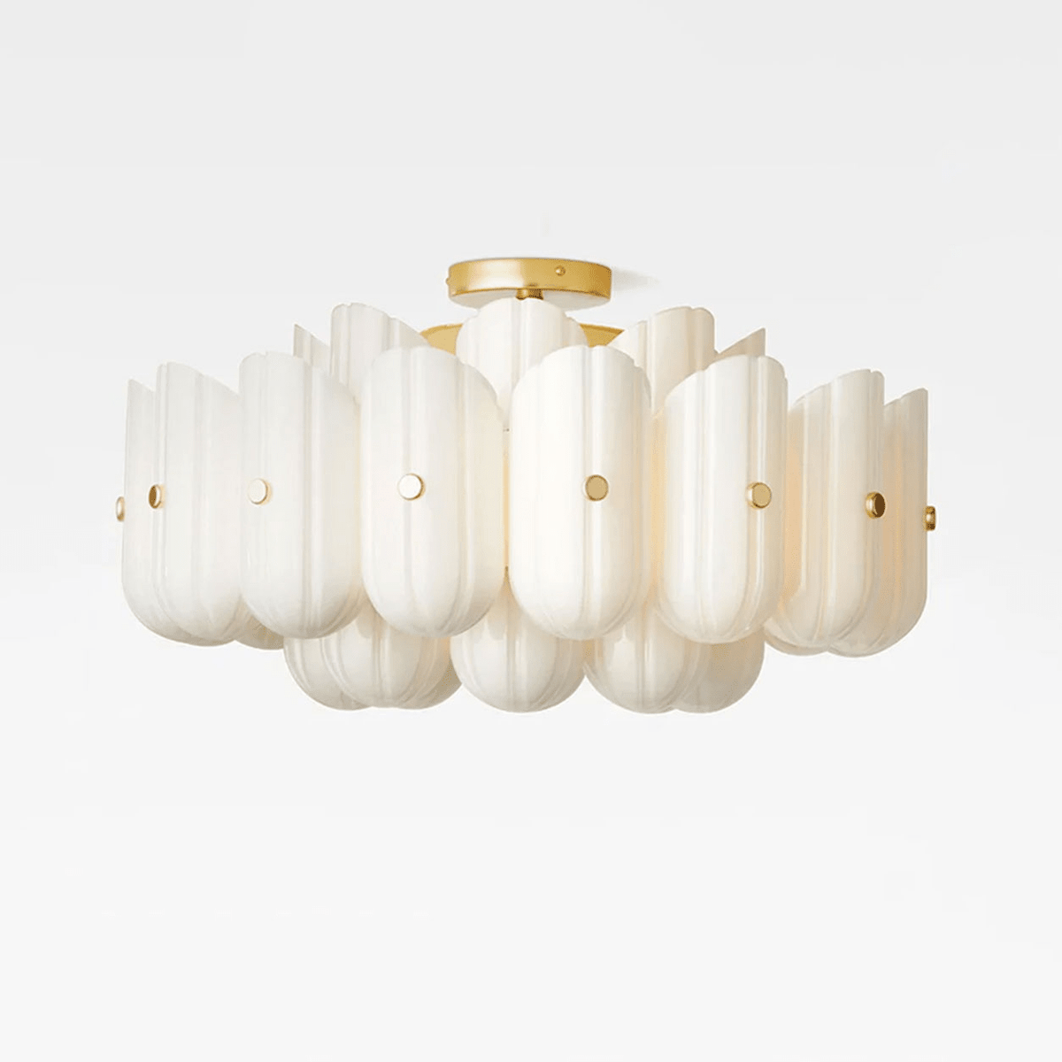 Fluted Glass Semi-Flush Mount Light — Ceiling Light | Maison Monashee