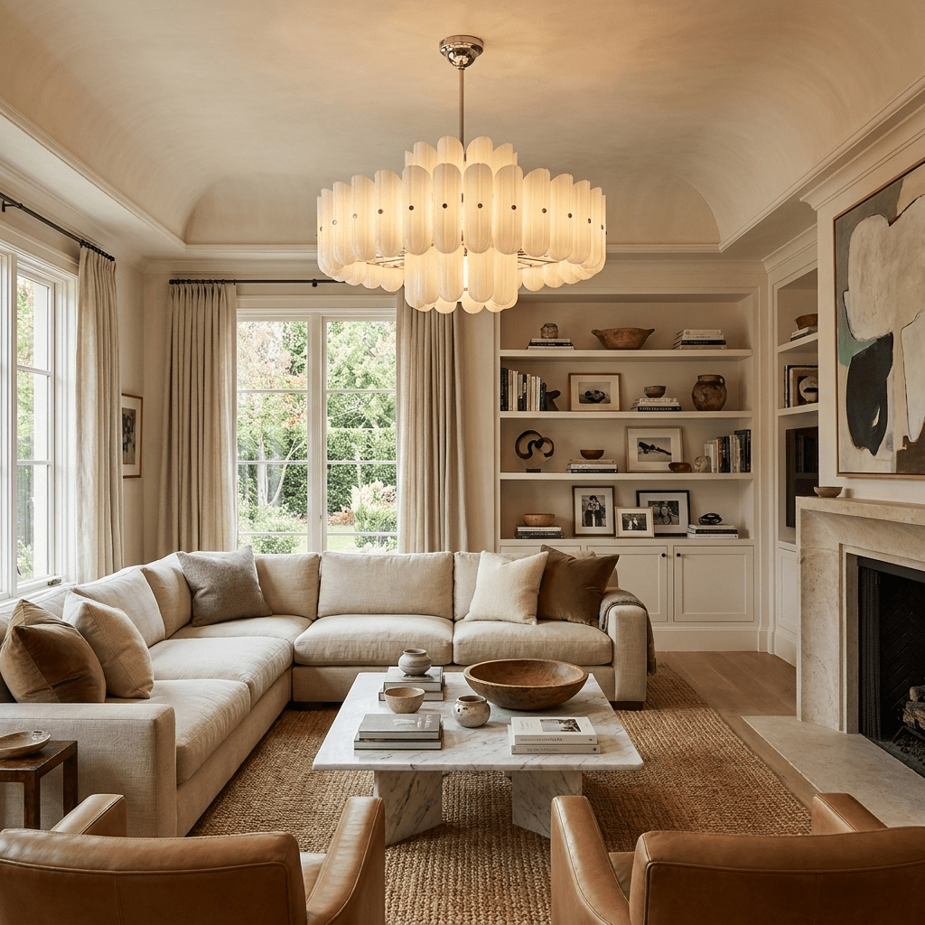 Milk Glass Linear Chandelier — Chandelier | Maison Monashee — view 13