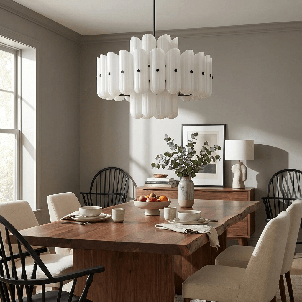 Fluted Glass Chandelier — Chandelier | Maison Monashee — view 14