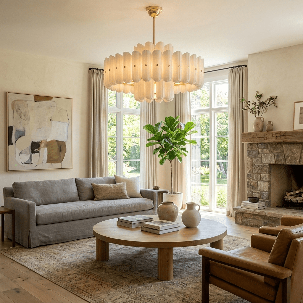Milk Glass Linear Chandelier — Chandelier | Maison Monashee — view 11