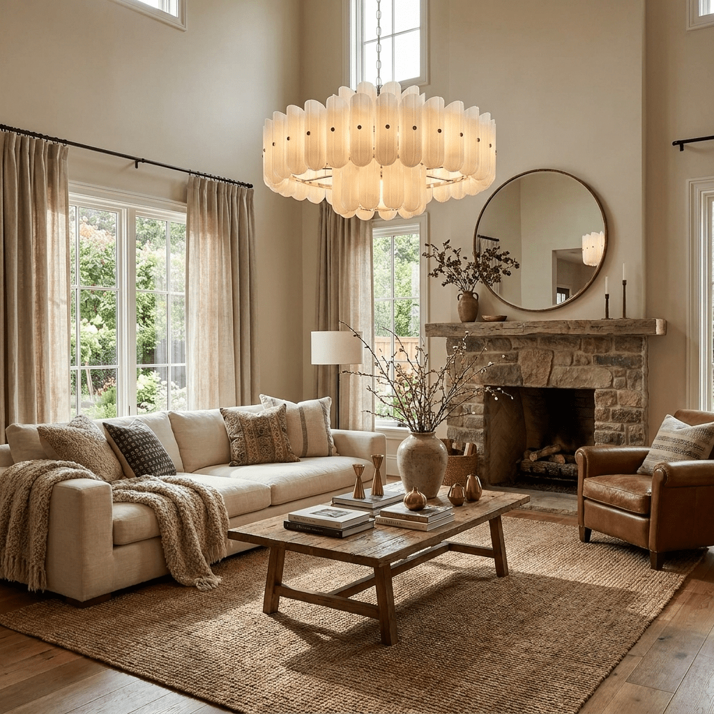 Milk Glass Linear Chandelier — Chandelier | Maison Monashee — view 12
