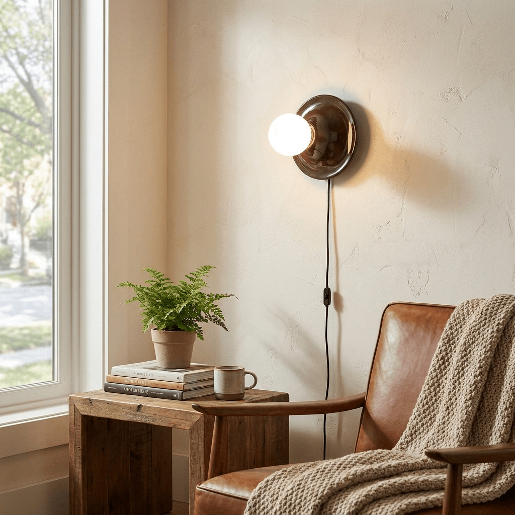 Modern Round Wall Sconce — Wall Sconce | Maison Monashee — view 7