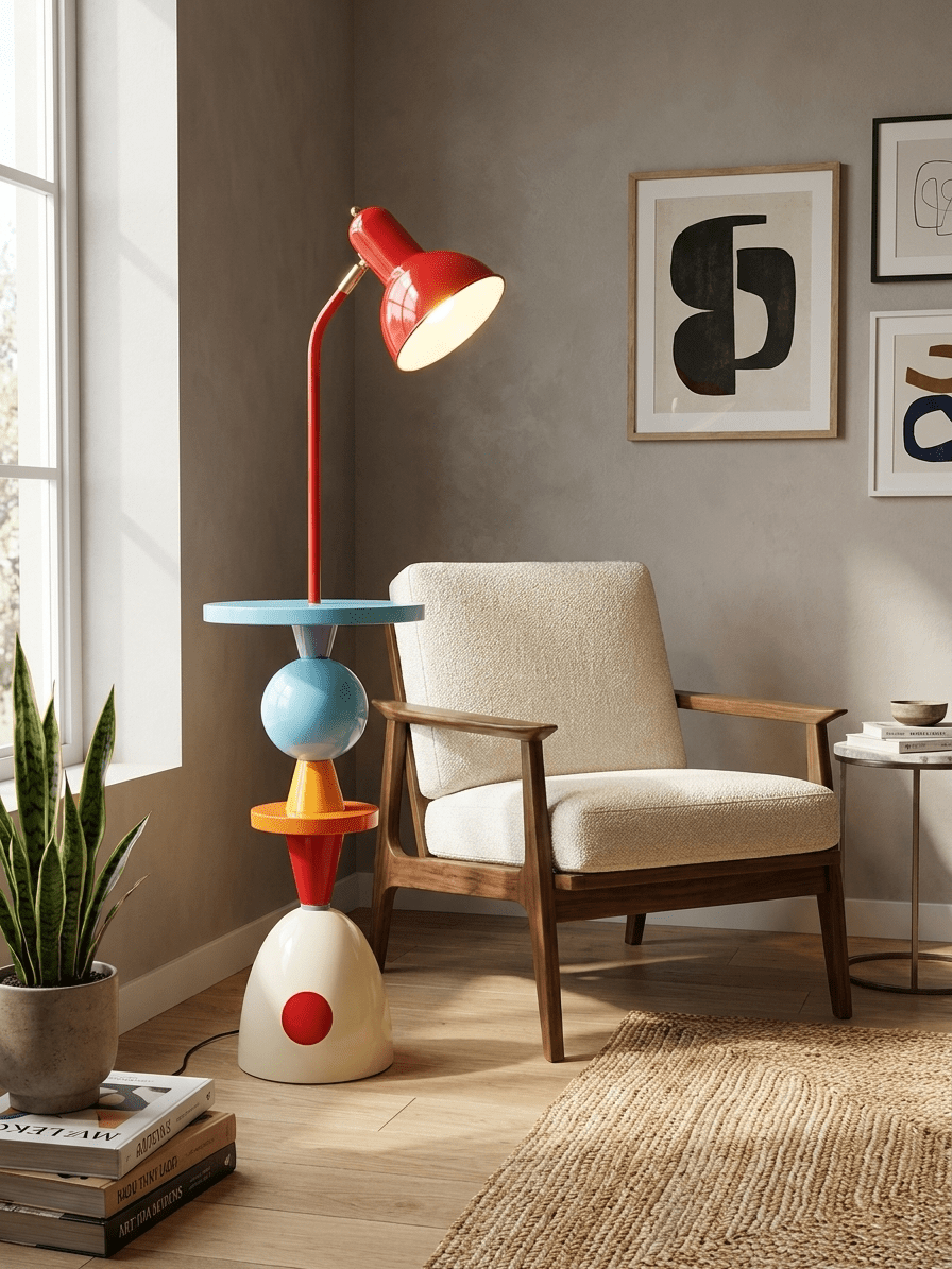 Modern Floor Lamp with Table — Floor Lamp | Maison Monashee — view 8