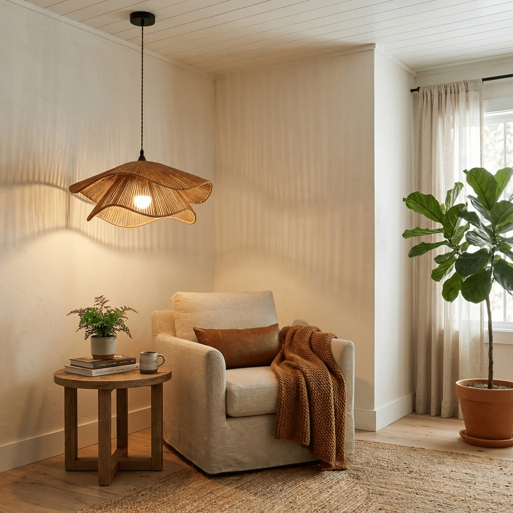 White Rope Pendant Light — Pendant Light | Maison Monashee — view 12