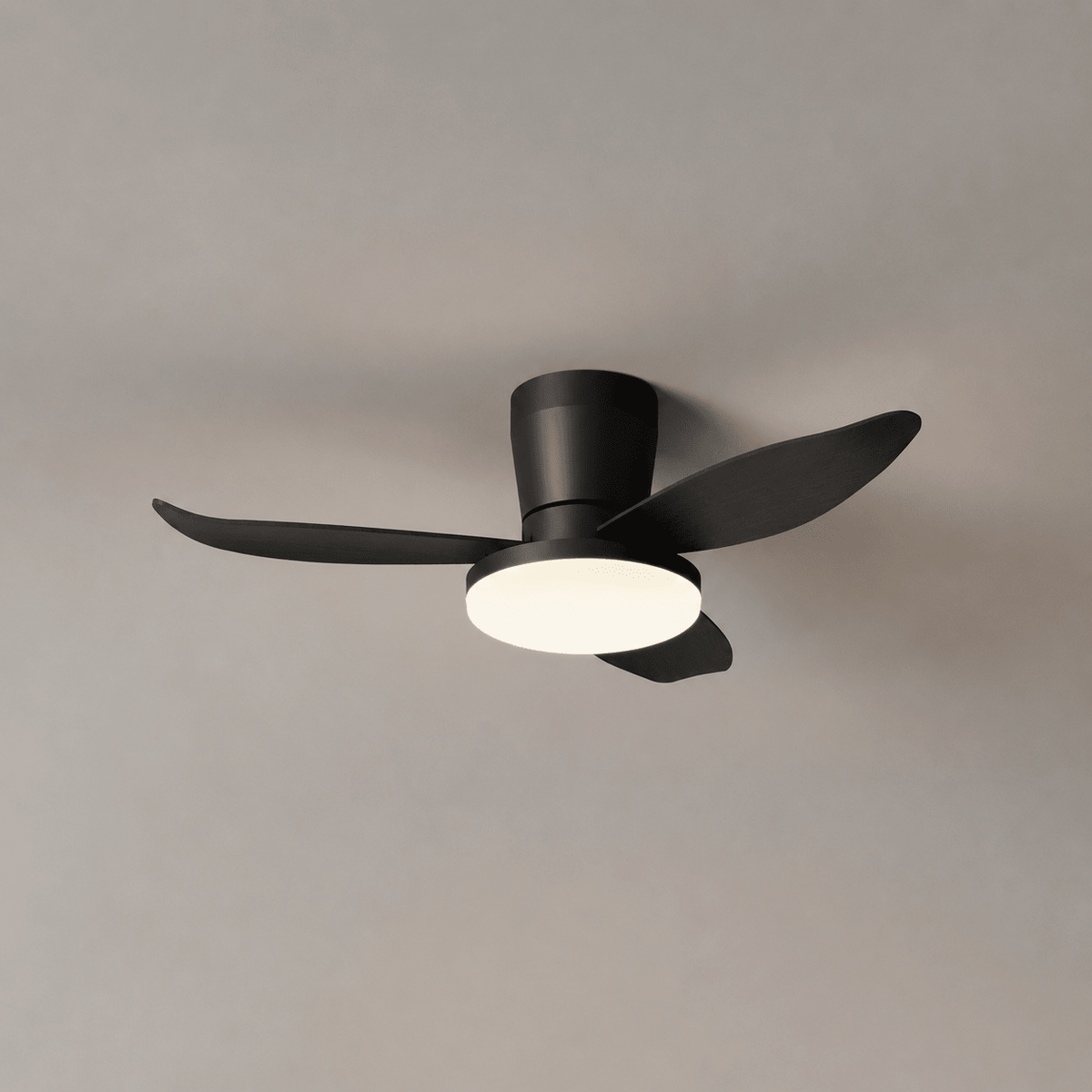 Black Flush Mount Ceiling Fan with Light — Ceiling Fan | Maison Monashee — view 10