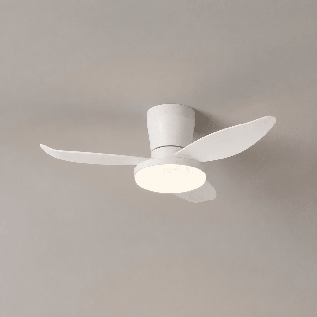 Black Flush Mount Ceiling Fan with Light — Ceiling Fan | Maison Monashee — view 13