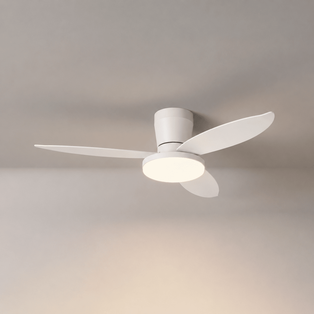 Black Flush Mount Ceiling Fan with Light — Ceiling Fan | Maison Monashee — view 14