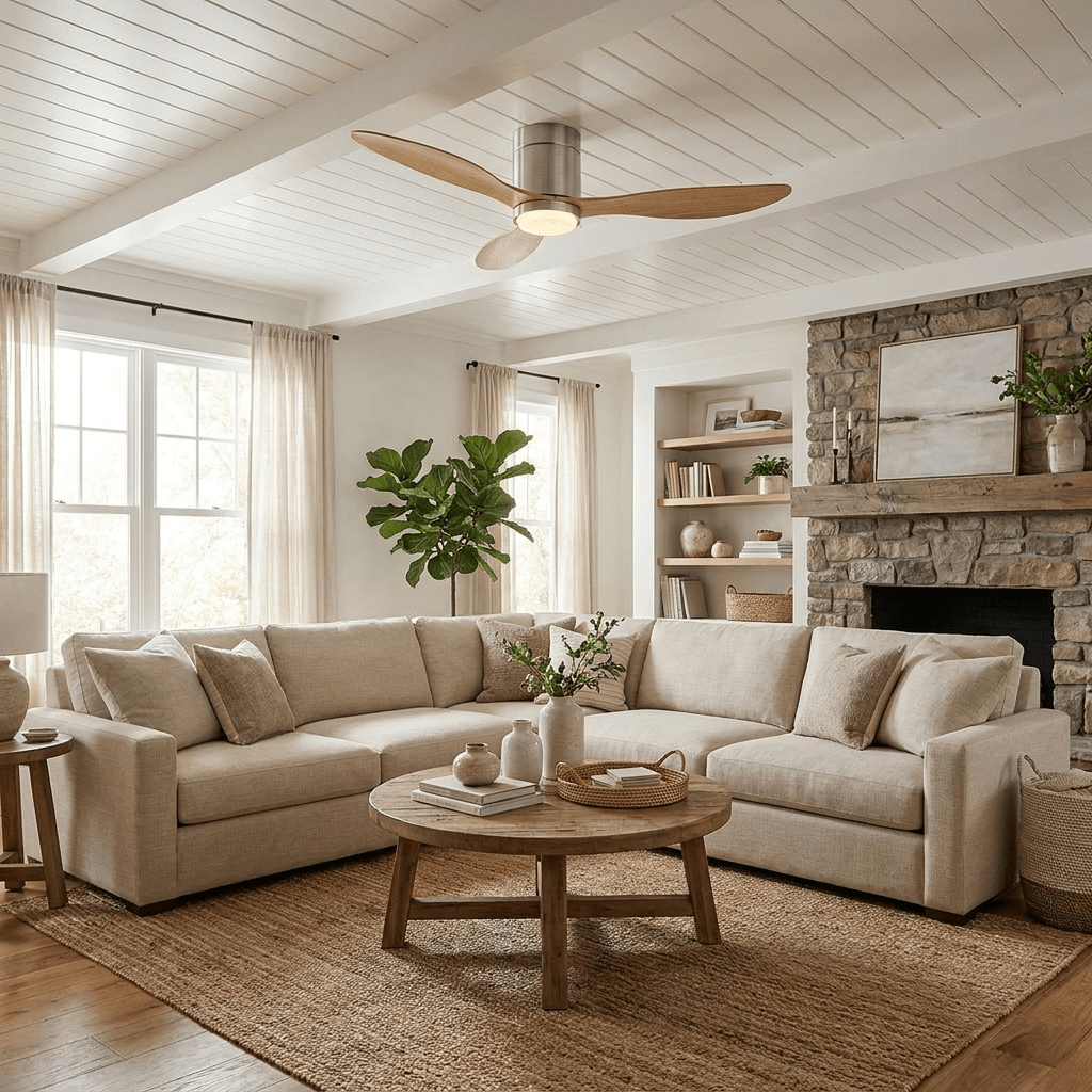 Low Profile Ceiling Fan with Light — Ceiling Fan | Maison Monashee — view 3