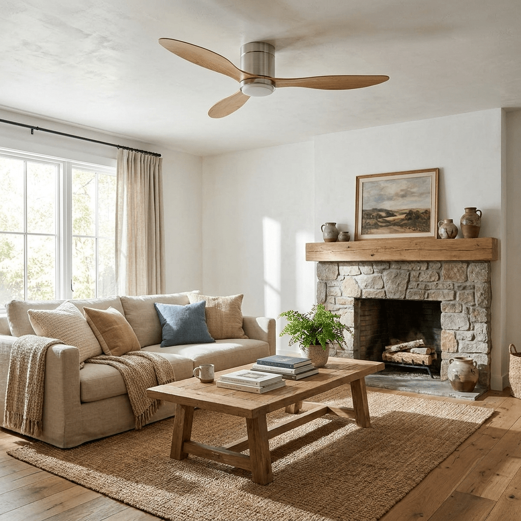 Low Profile Ceiling Fan with Light — Ceiling Fan | Maison Monashee — view 4