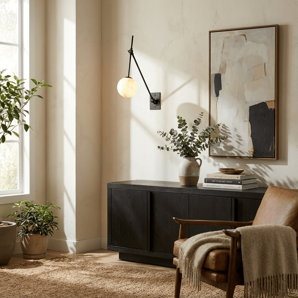 Brass Globe Wall Light — Wall Sconce | Maison Monashee — view 3