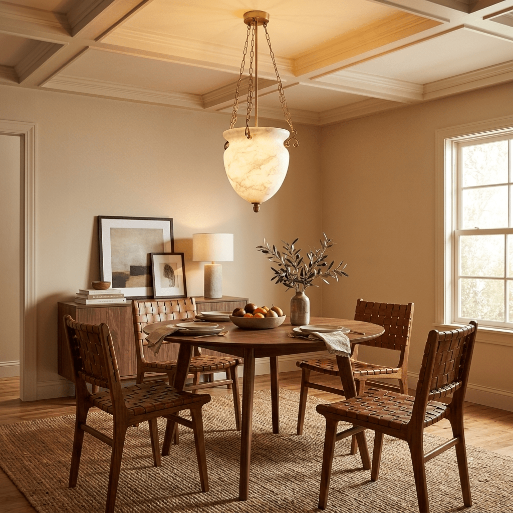 Vintage Alabaster Pendant Light — Pendant Light | Maison Monashee — view 11