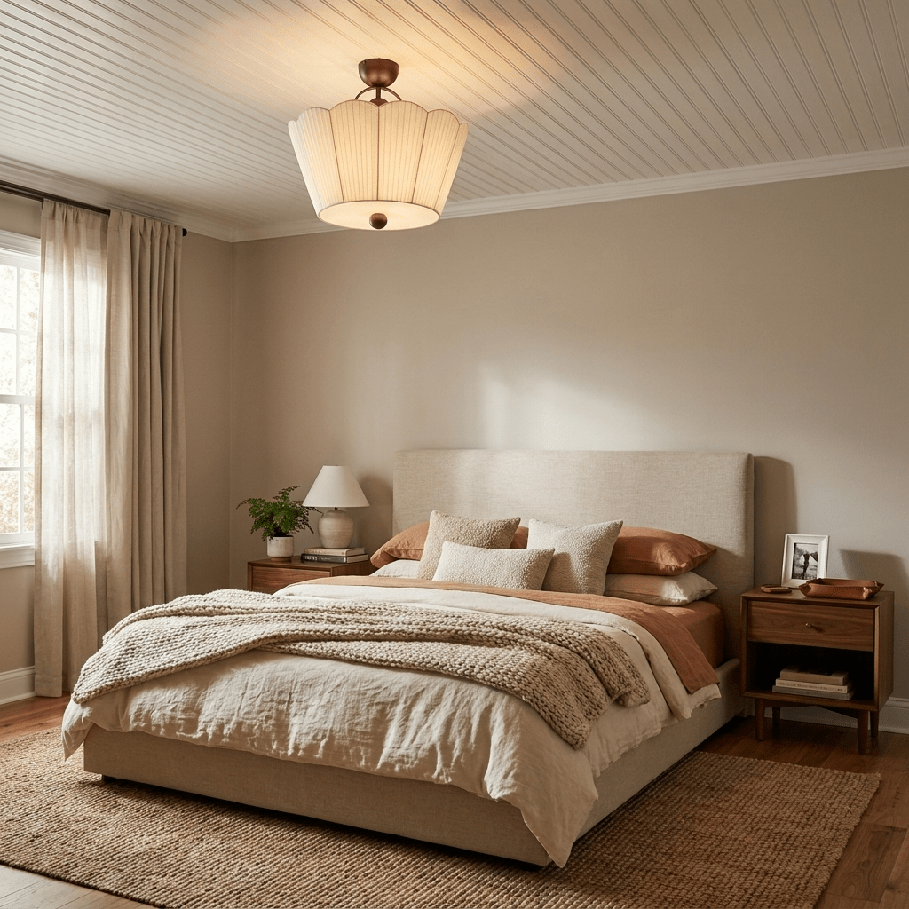 Pleated Semi-Flush Mount — Ceiling Light | Maison Monashee — view 2