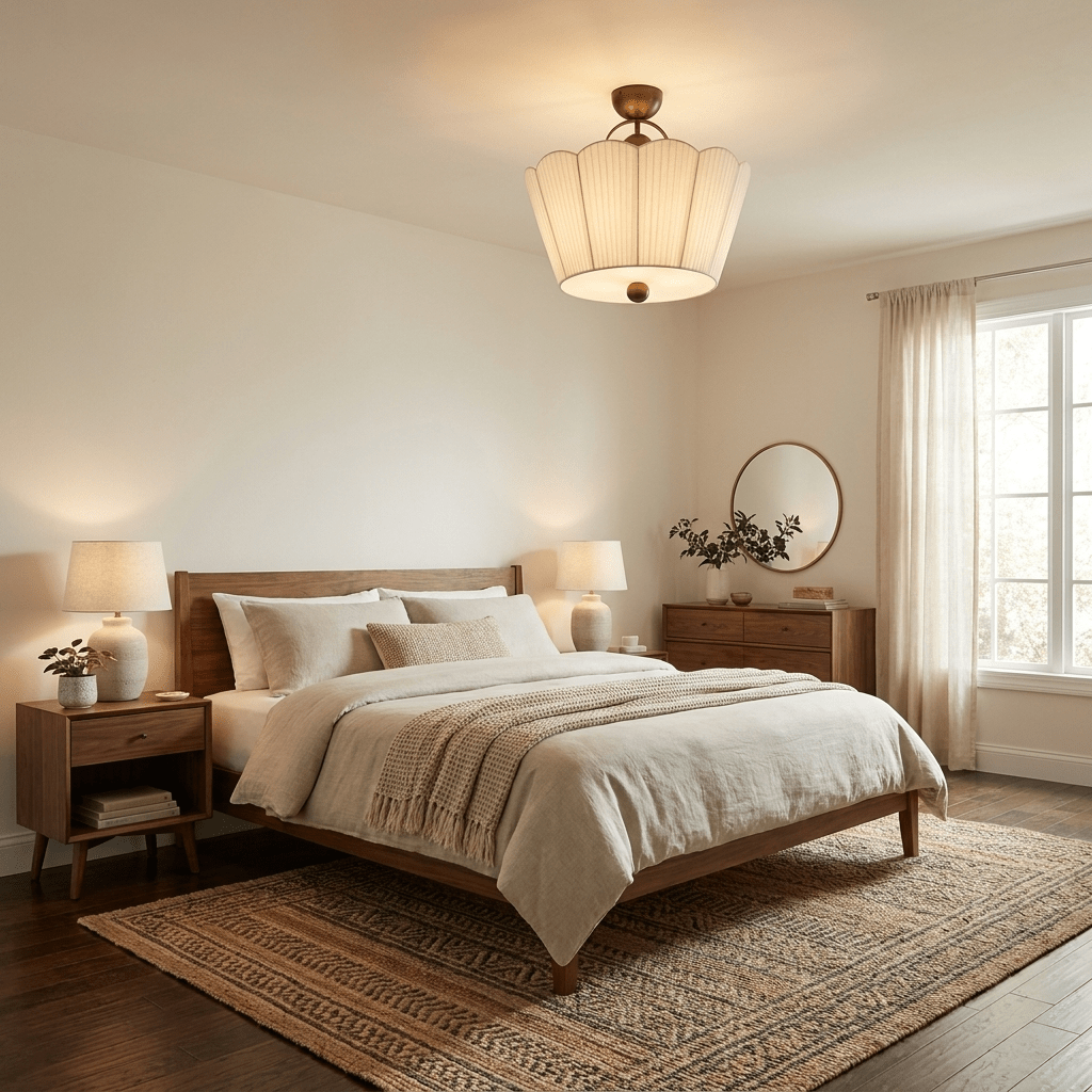 Pleated Semi-Flush Mount — Ceiling Light | Maison Monashee — view 3