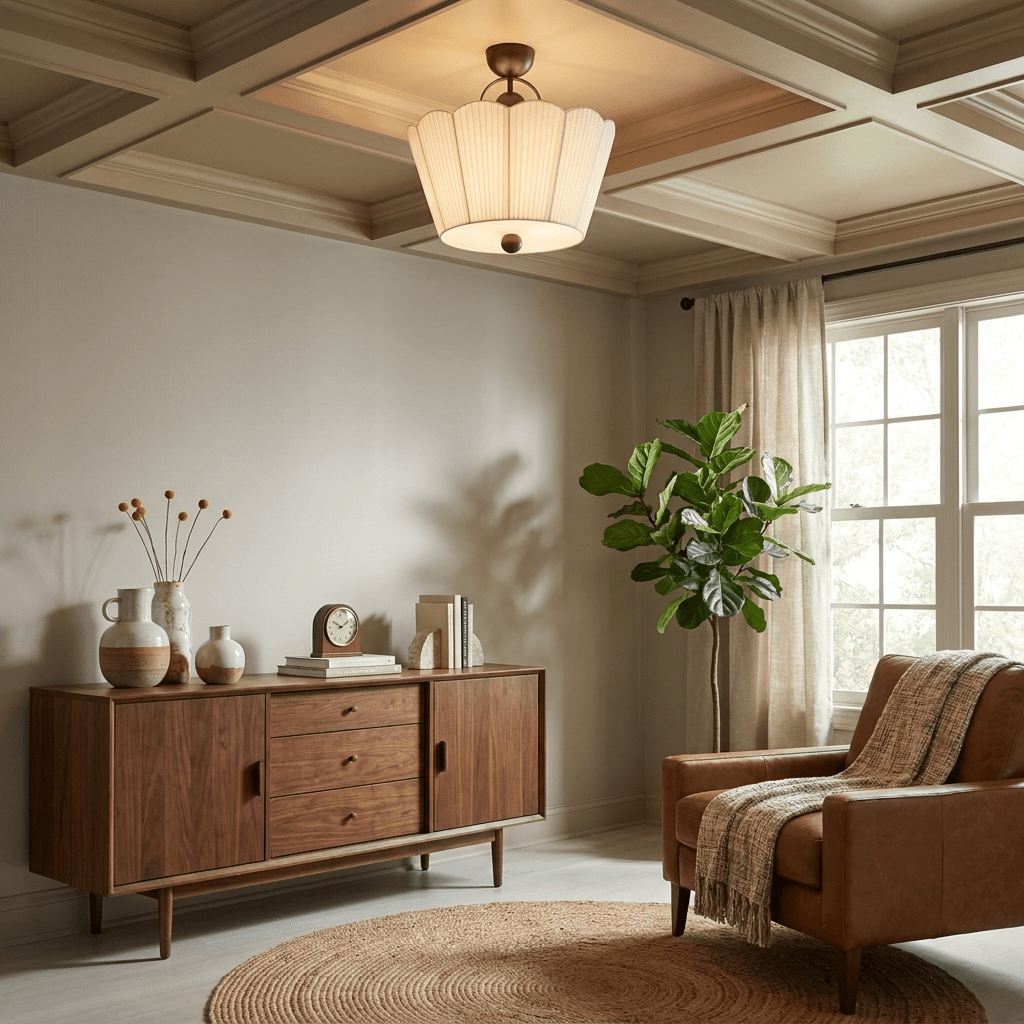 Pleated Semi-Flush Mount — Ceiling Light | Maison Monashee — view 7