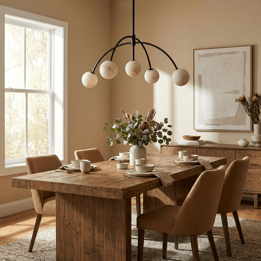 White Sphere Chandelier — Chandelier | Maison Monashee — view 2