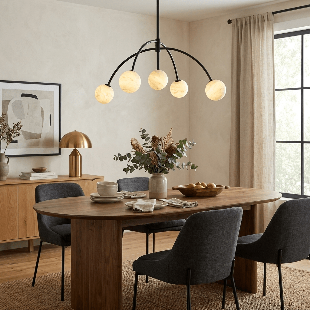 White Sphere Chandelier — Chandelier | Maison Monashee — view 4
