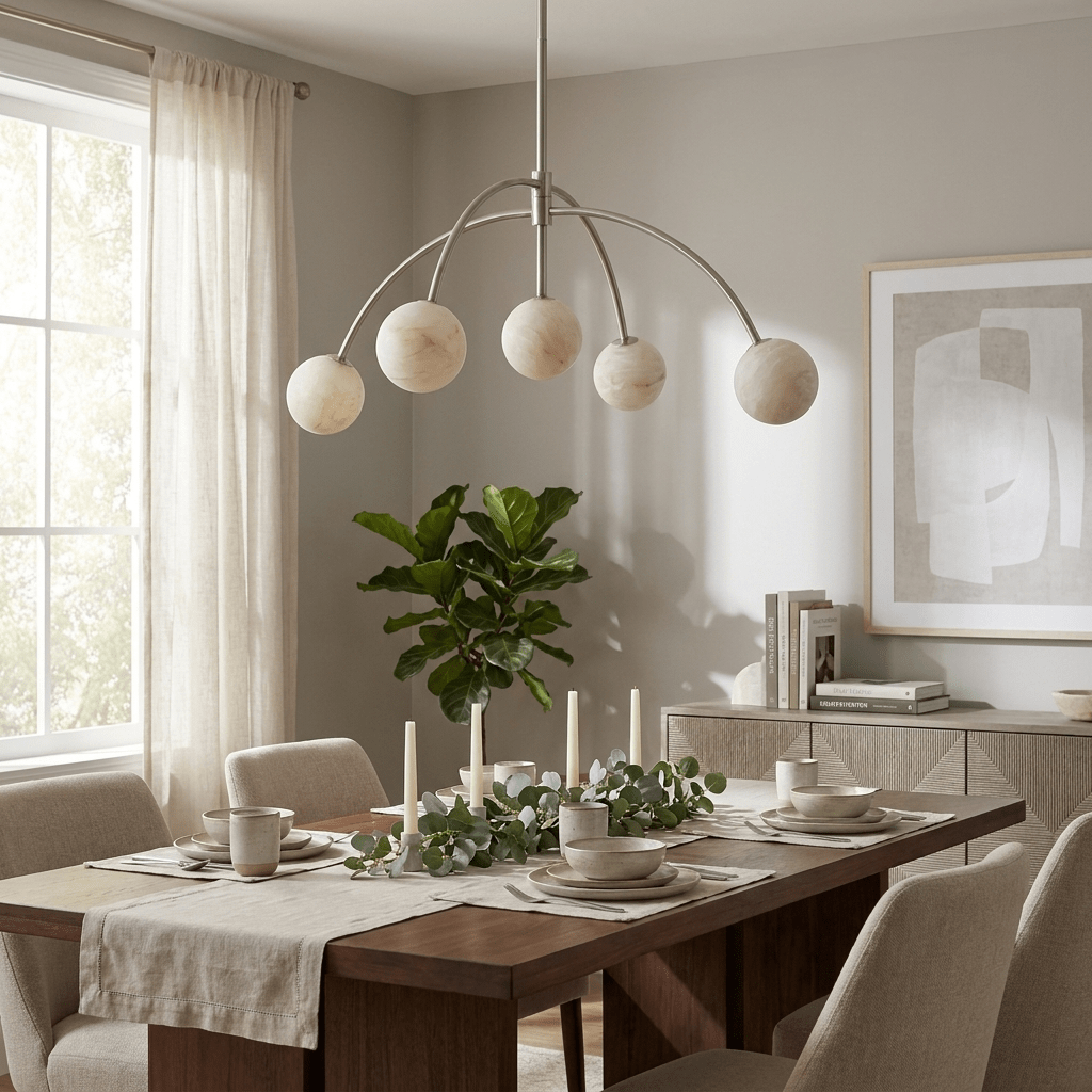 White Sphere Chandelier — Chandelier | Maison Monashee — view 5