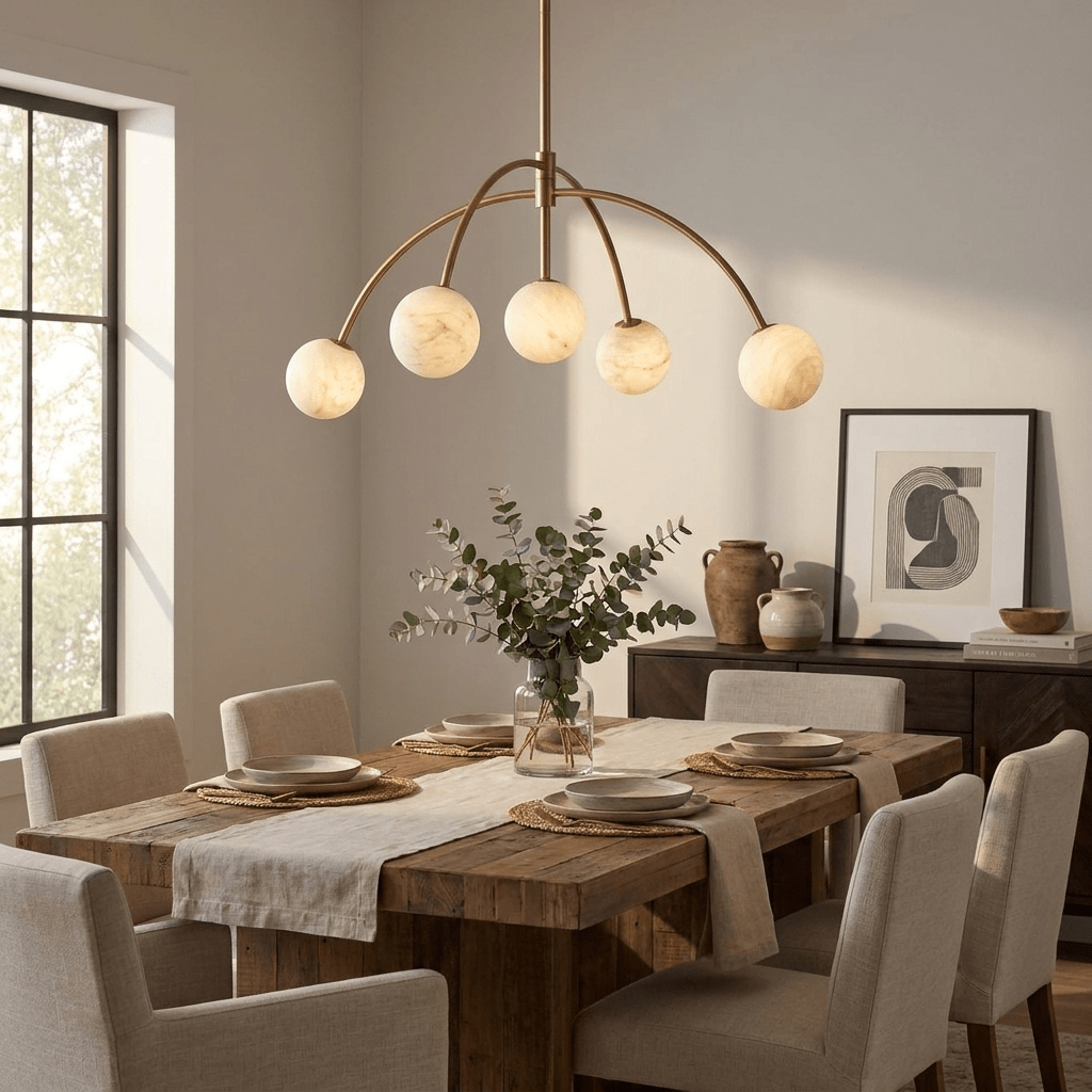 White Sphere Chandelier — Chandelier | Maison Monashee — view 7