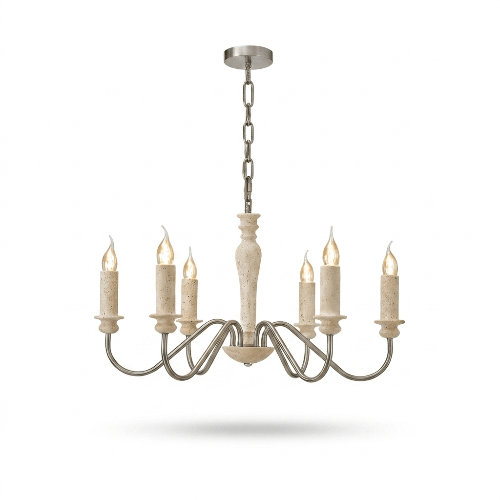 6 Light Candle Style Chandelier — Chandelier | Maison Monashee — view 16