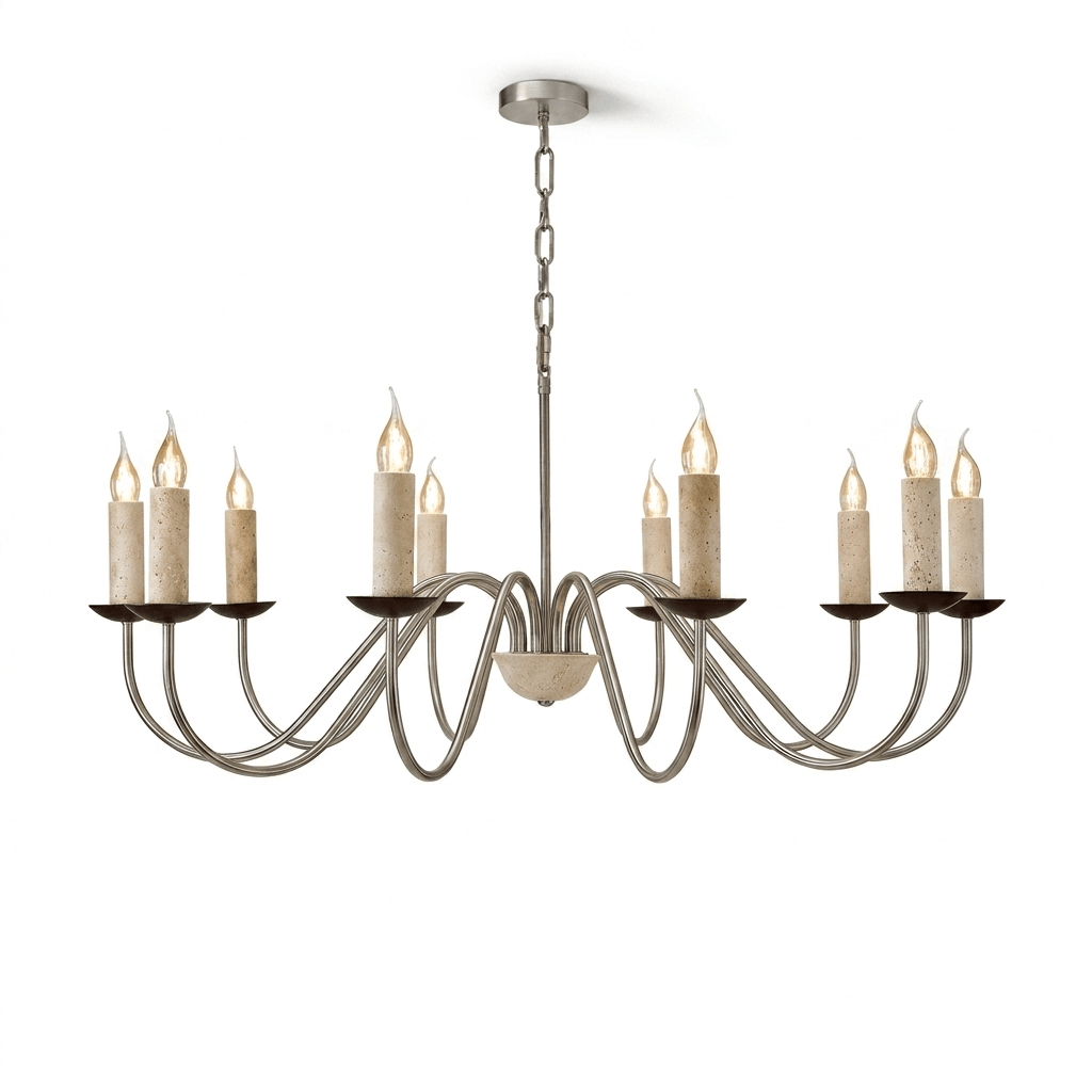 Iron Candle Chandelier — Chandelier | Maison Monashee — view 12