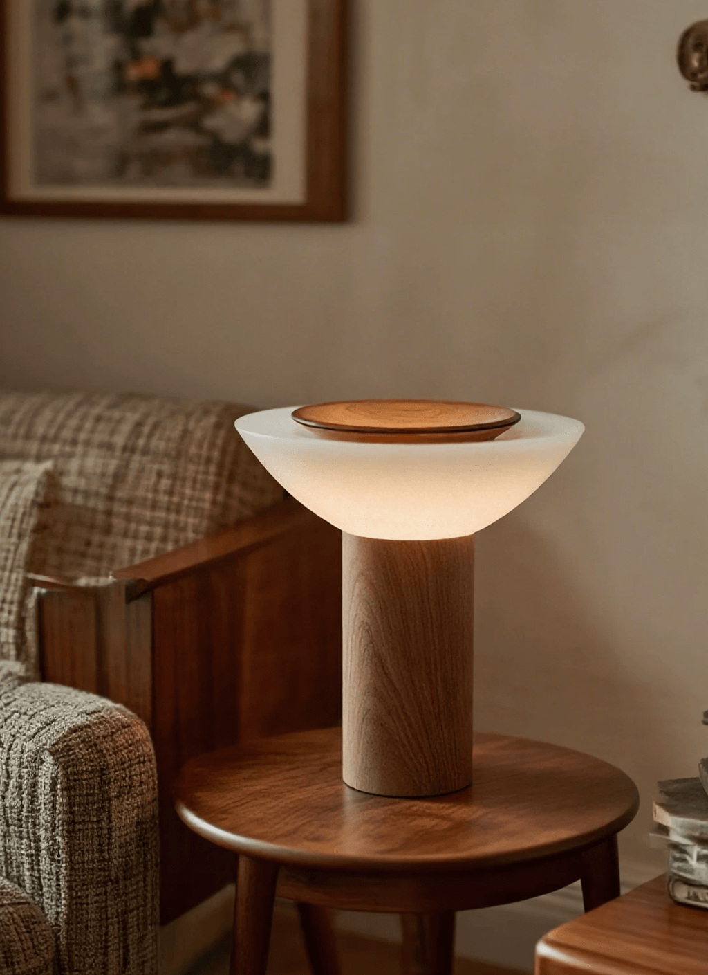 Glass and Wood Table Lamp — Table Lamp | Maison Monashee — view 3