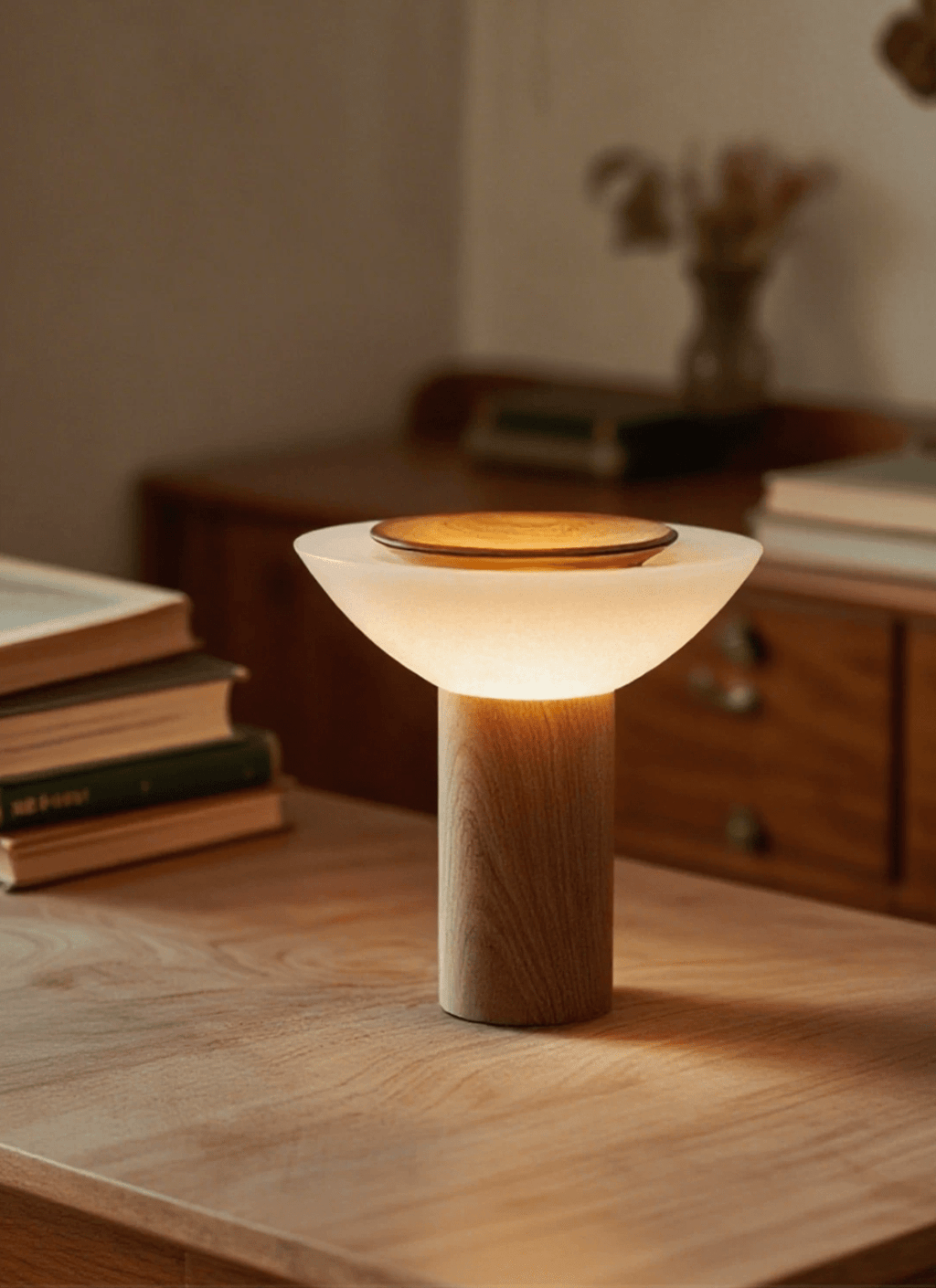 Glass and Wood Table Lamp — Table Lamp | Maison Monashee — view 2