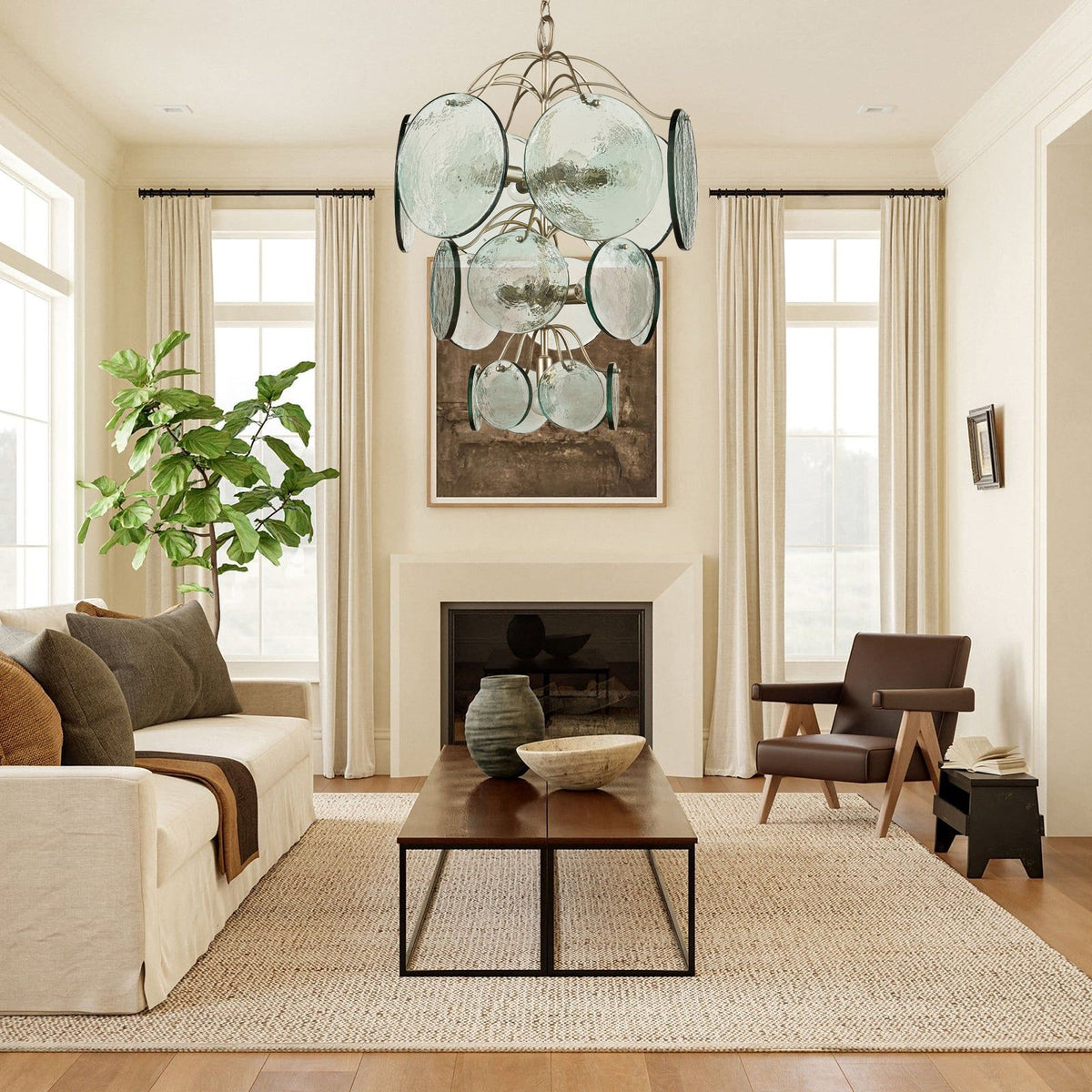 Iron and Glass Chandelier — Chandelier | Maison Monashee — view 3