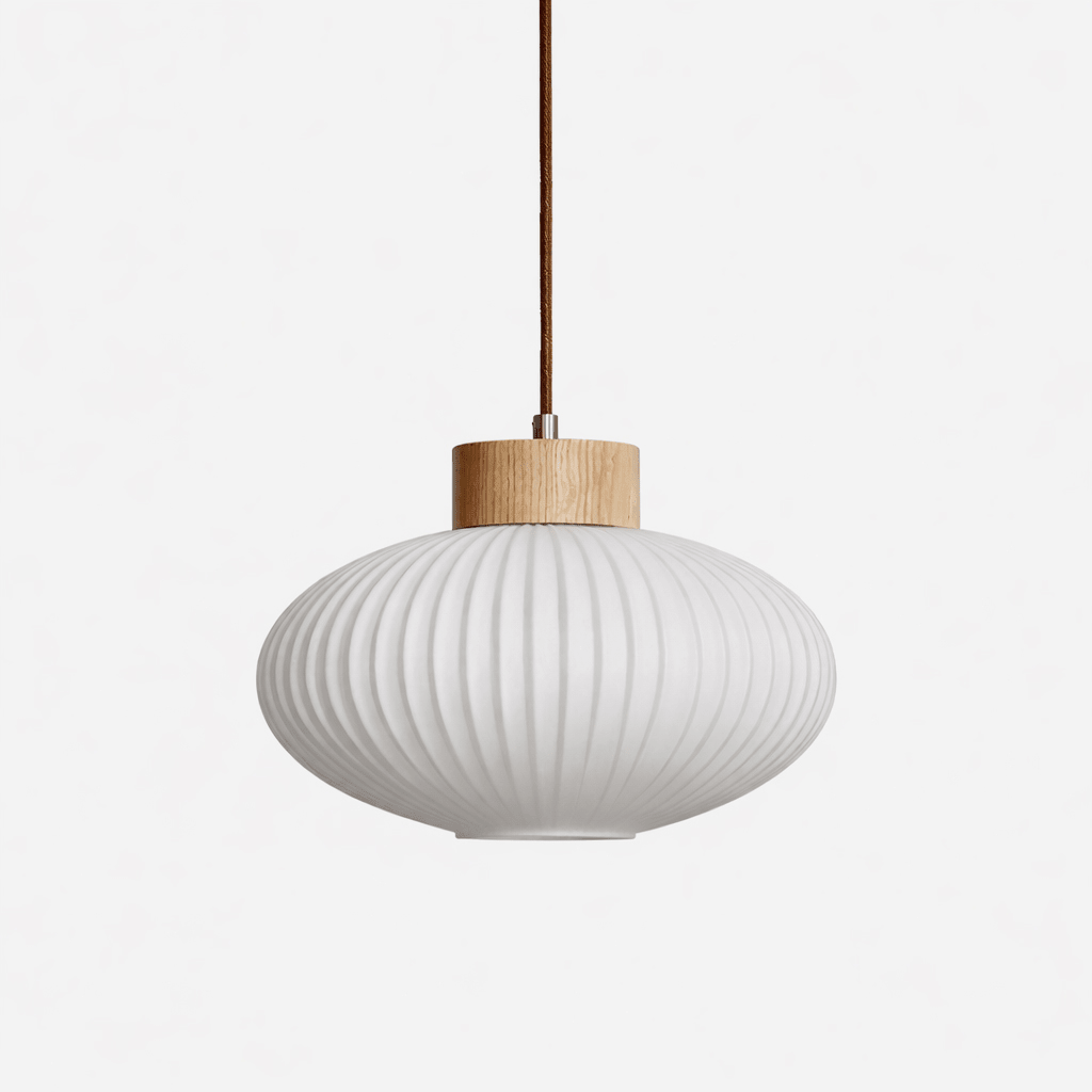 Ribbed Milk Glass Pendant Light — Pendant Light | Maison Monashee