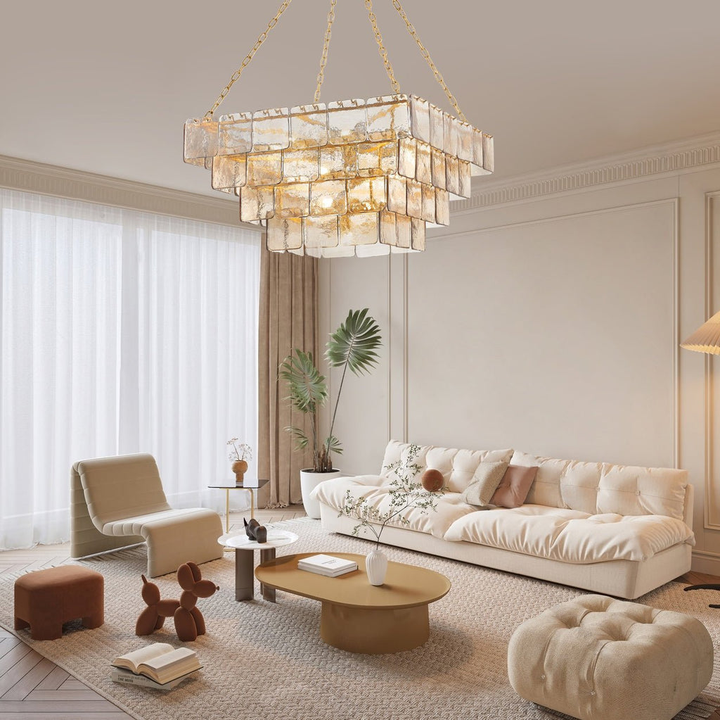 Square Glass Chandelier — Chandelier | Maison Monashee — view 14