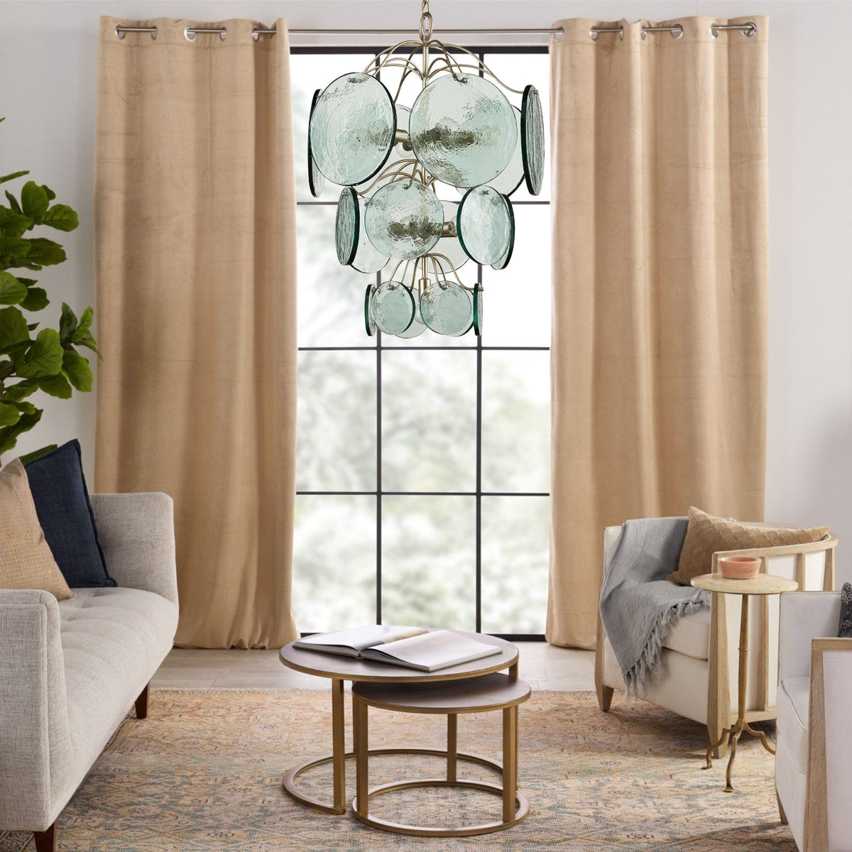 Iron and Glass Chandelier — Chandelier | Maison Monashee — view 4