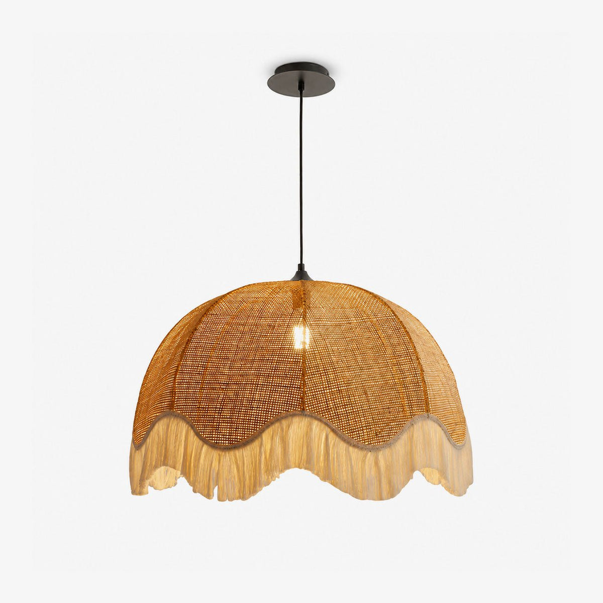 Scallop Rattan Pendant Light — Pendant Light | Maison Monashee