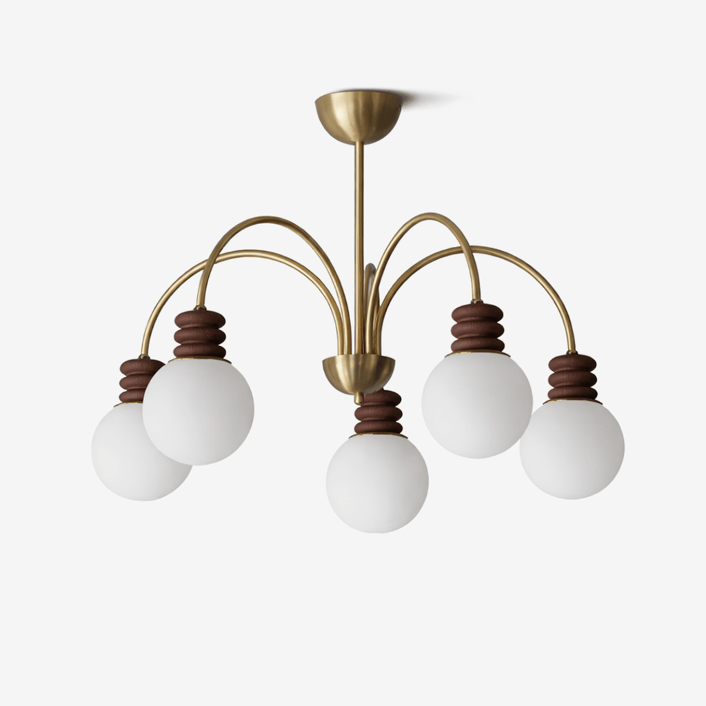 Sculptural Glass 3 Light Globe Chandelier — Chandelier | Maison Monashee