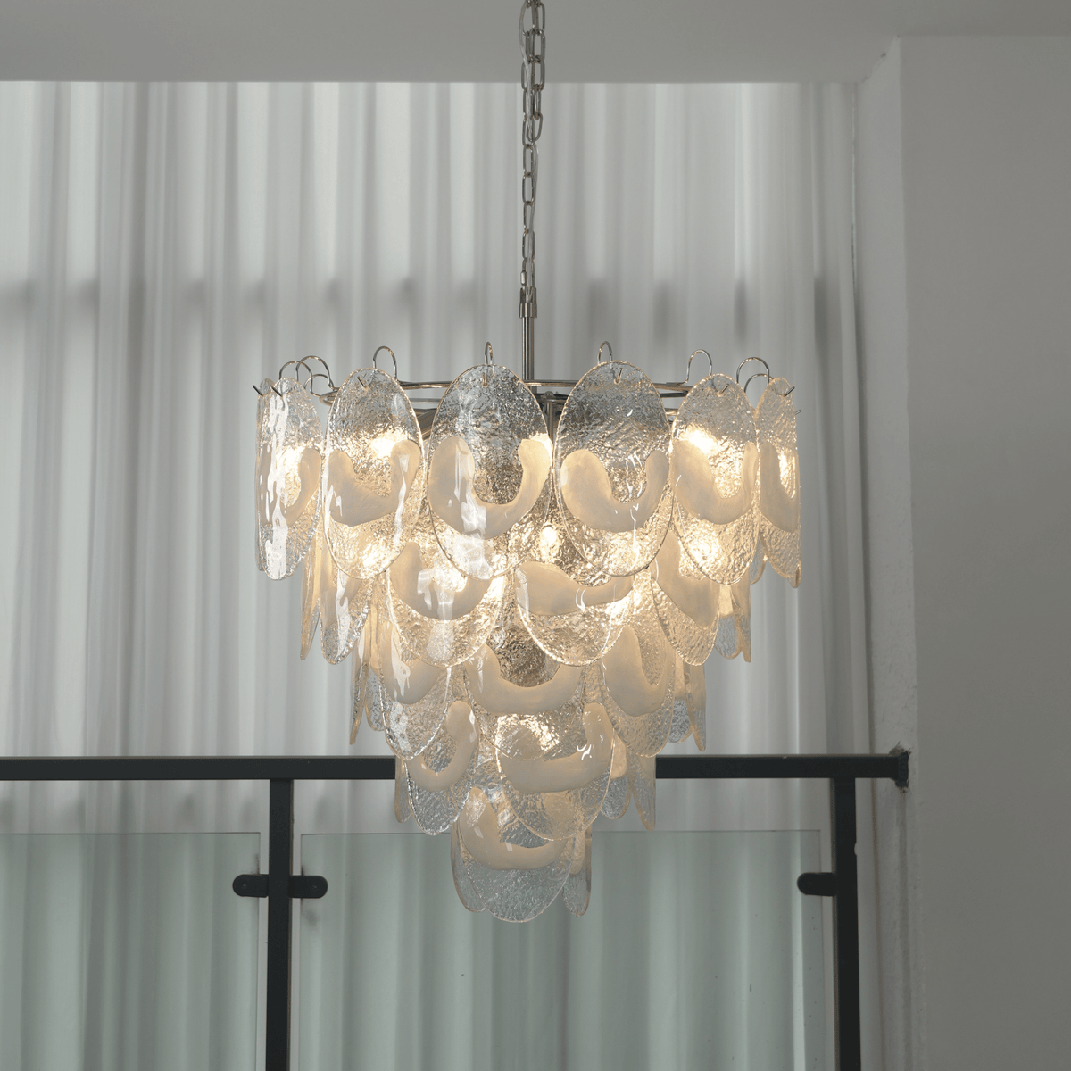 Brushed Nickel Dining Room Chandelier — Chandelier | Maison Monashee — view 9