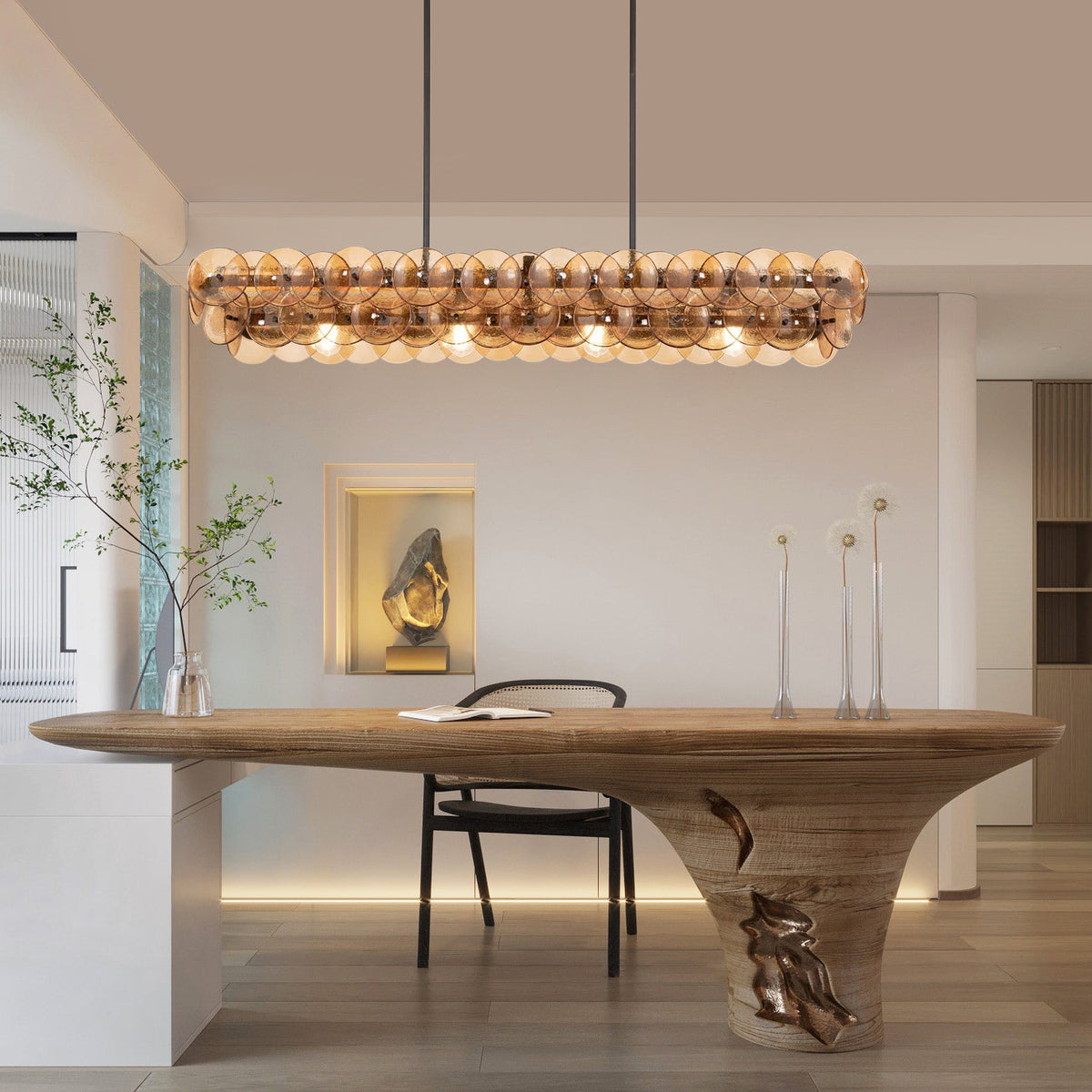 Rectangular Linear Chandelier — Chandelier | Maison Monashee — view 3