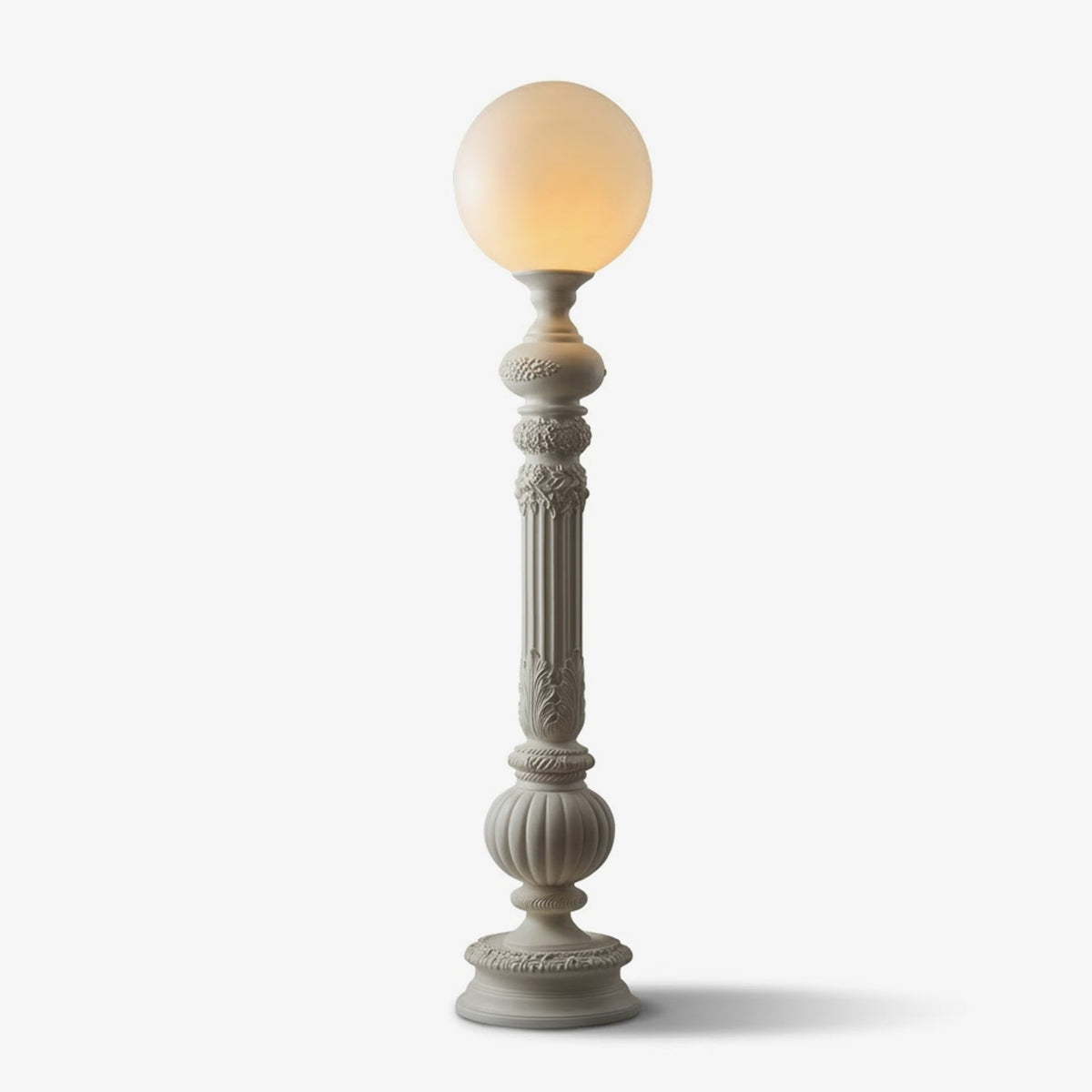 White Globe Floor Lamp — Floor Lamp | Maison Monashee