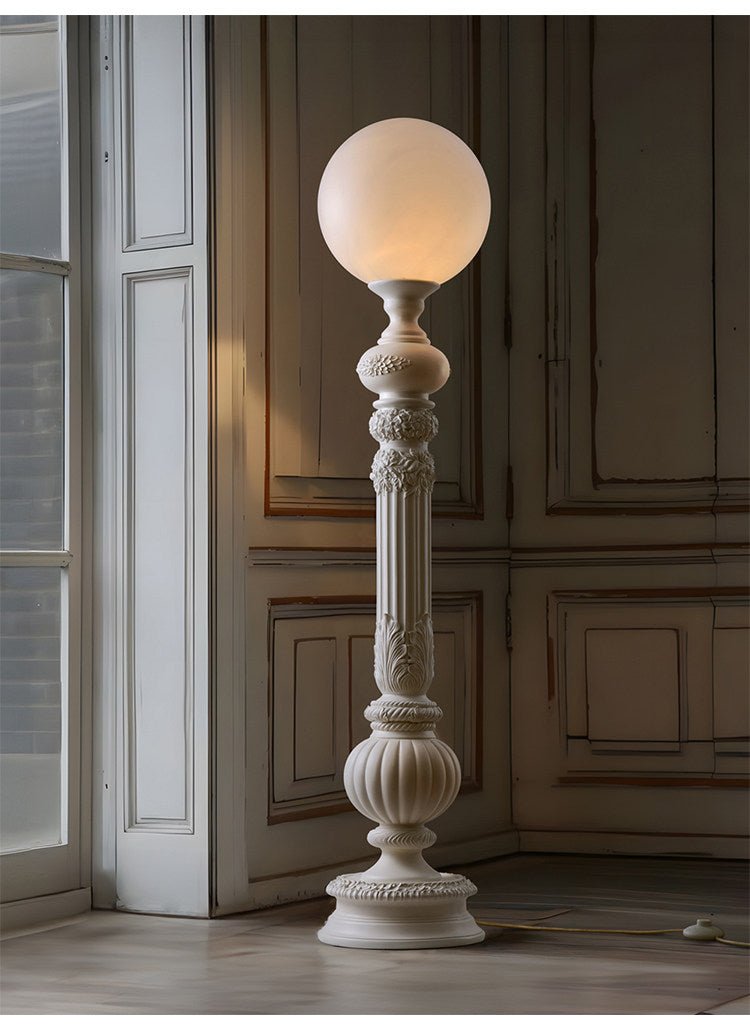 White Globe Floor Lamp — Floor Lamp | Maison Monashee — view 9