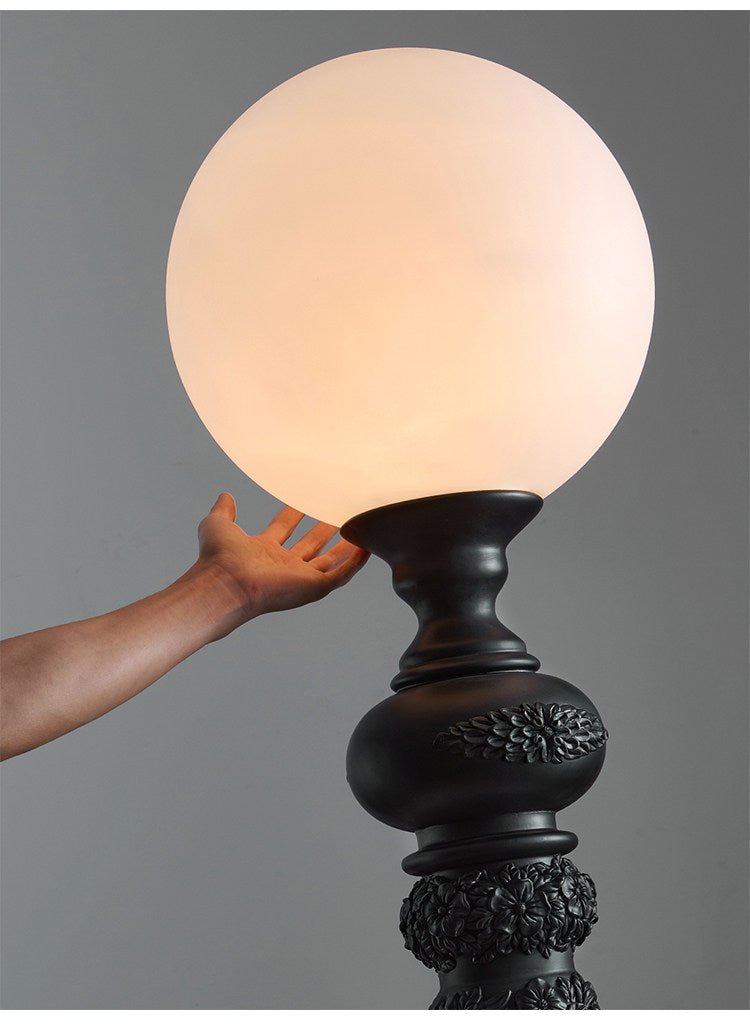 White Globe Floor Lamp — Floor Lamp | Maison Monashee — view 10