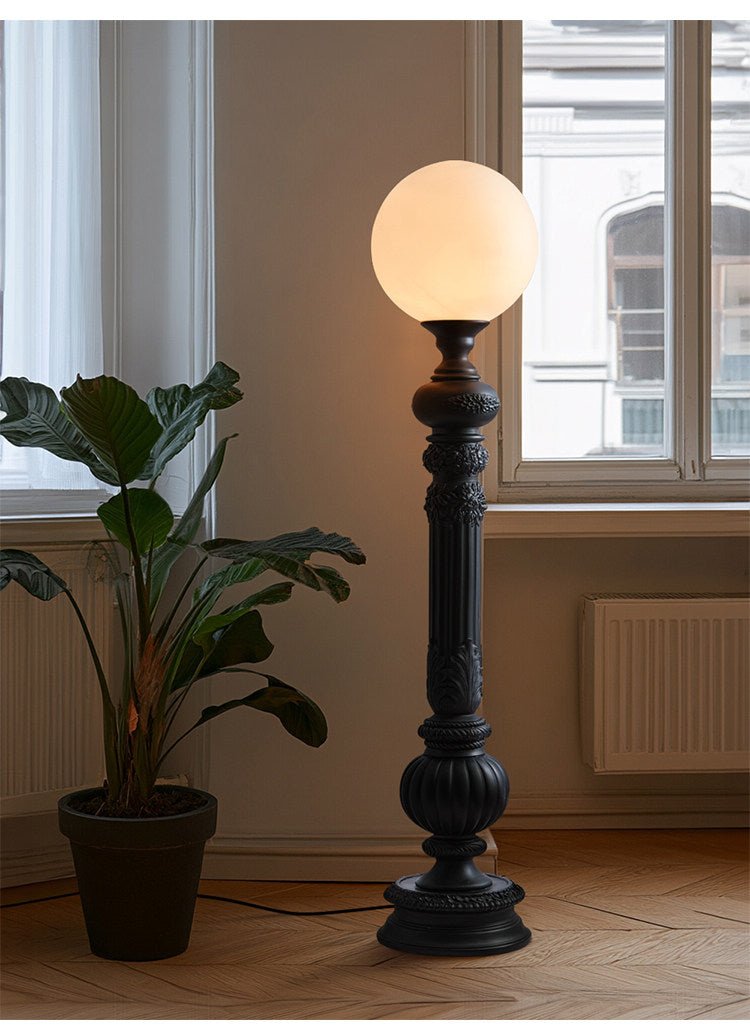 White Globe Floor Lamp — Floor Lamp | Maison Monashee — view 13