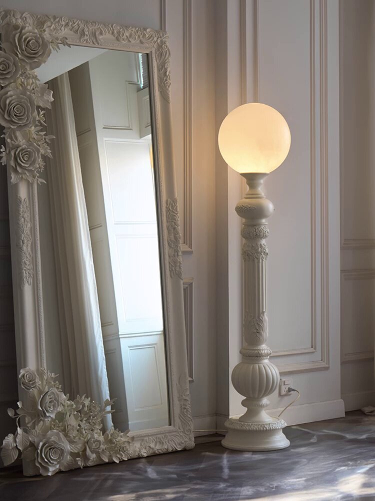 White Globe Floor Lamp — Floor Lamp | Maison Monashee — view 14